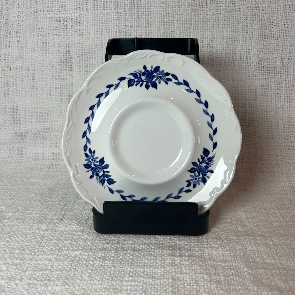Vintage J.‎ & G. Meakin Ironstone China Tea Saucer Set 4 Dresden Blue 5.5" Plate - Picture 3 of 7